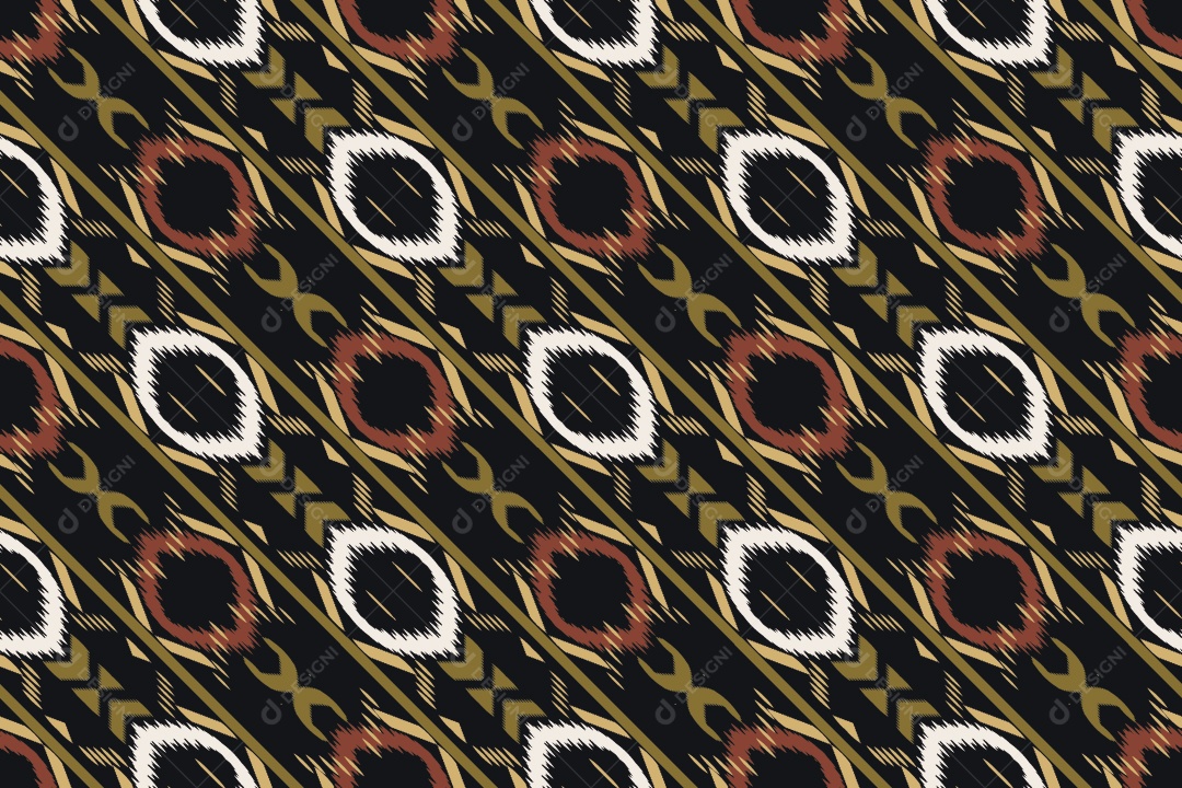 Ilustração Colorida de Padrão sem Emenda de Origem Étnica Tribal Vetor EPS