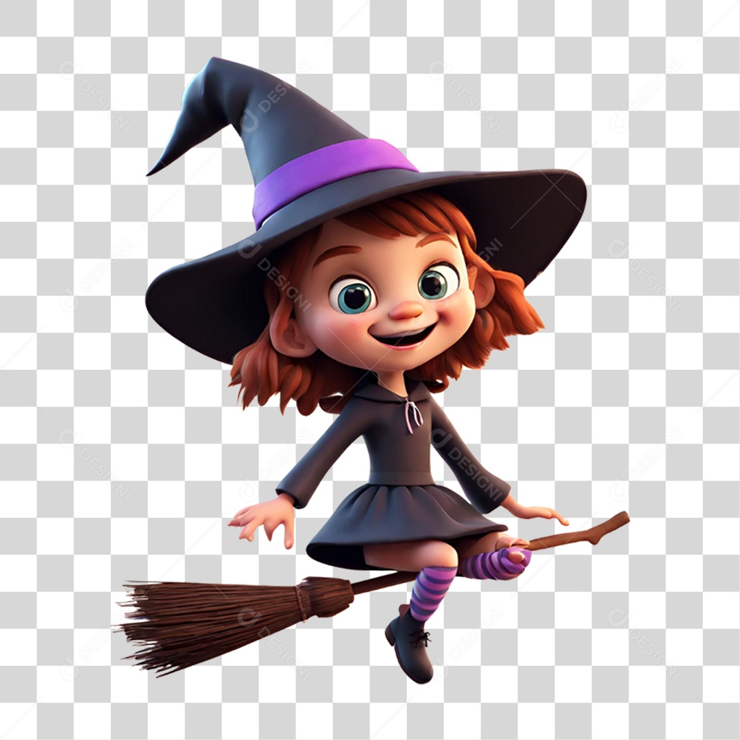 Bruxinha para Halloween PNG Transparente