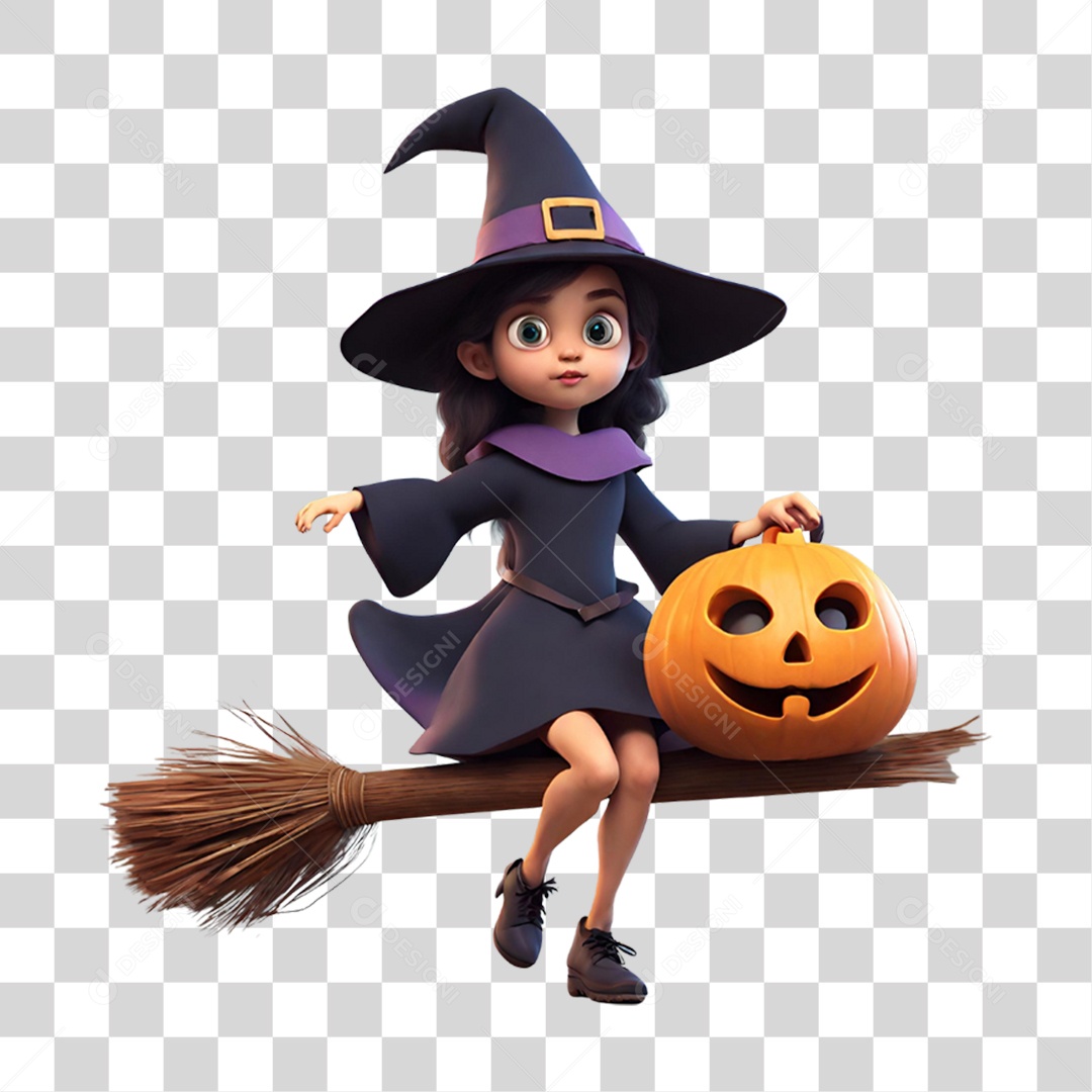 Bruxinha para Halloween PNG Transparente