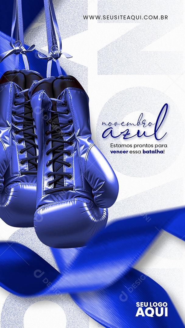 Story Novembro Azul Estamos Prontos para Vencer essa Batalha Social Media PSD Editável