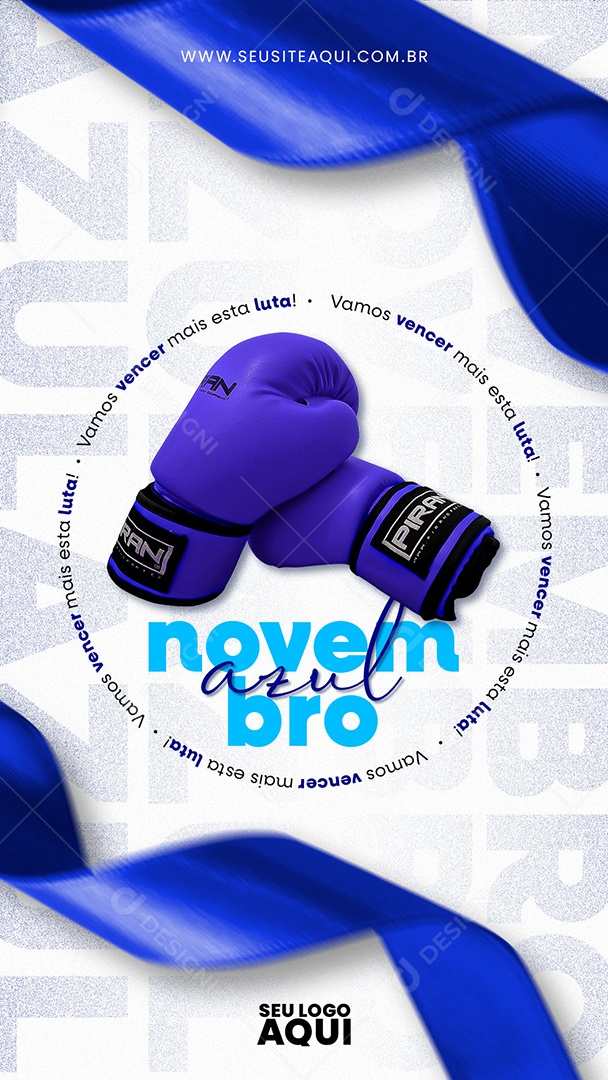 Story Novembro Azul Vamos Vencer mais essa Luta Social Media PSD Editável
