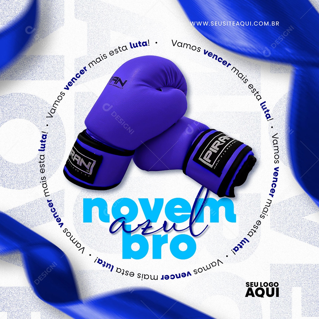 Feed Novembro Azul Vamos Vencer mais essa Luta Social Media PSD Editável