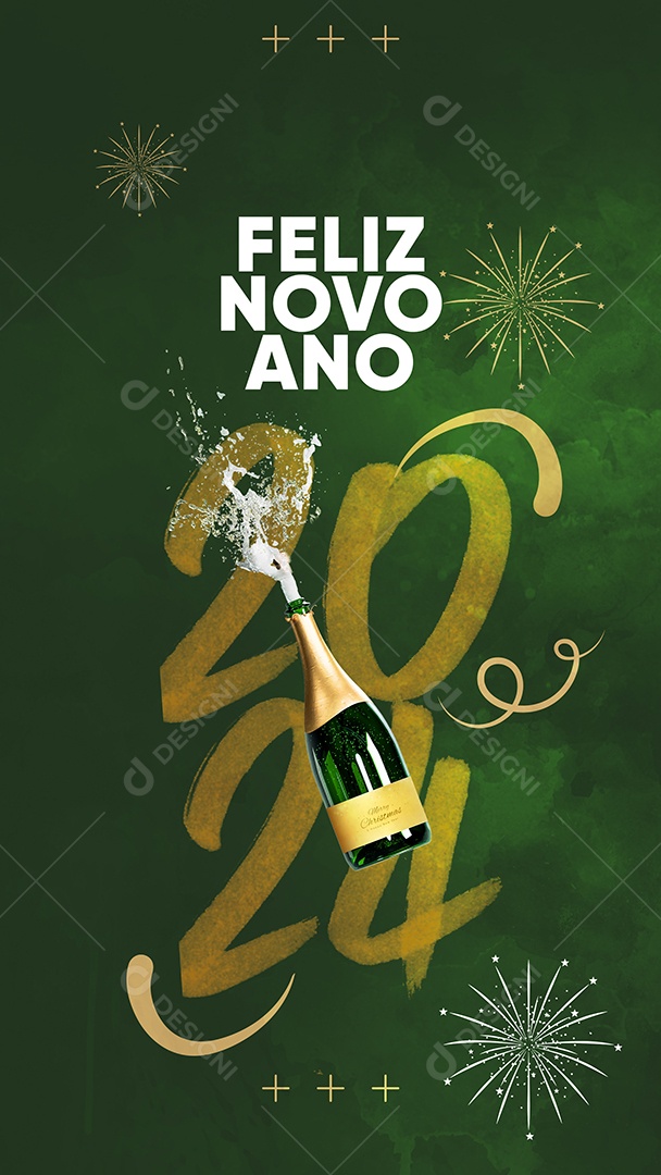 Social Media Feliz Novo Ano 2024 PSD Editável