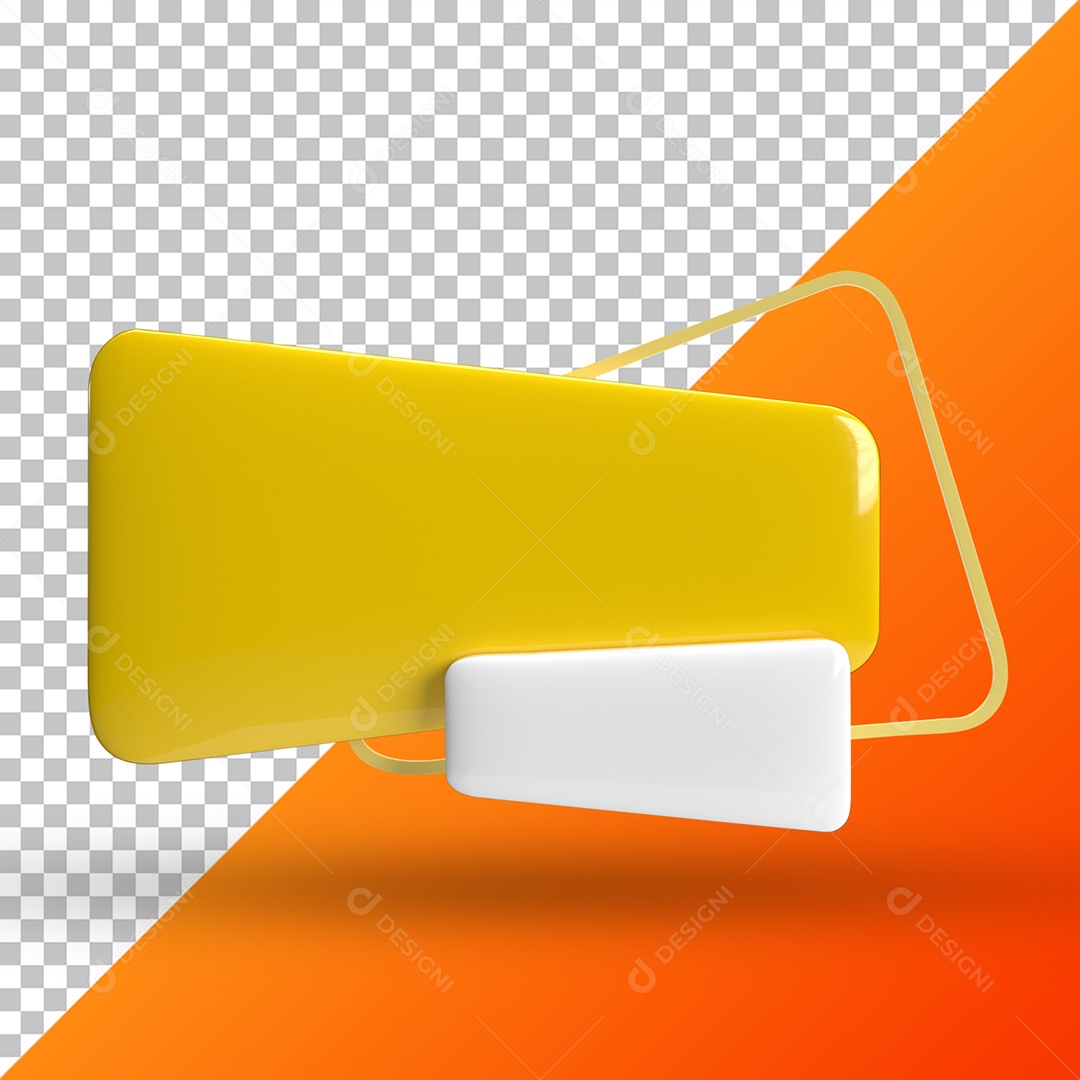 Elemento 3D Painel Amarelo Para Composição PSD