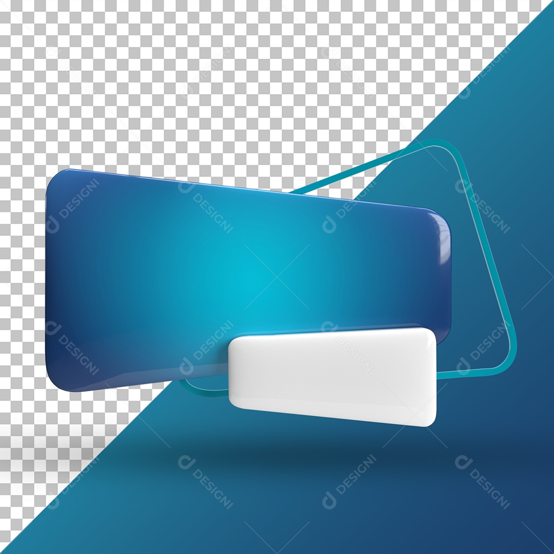 Elemento 3D Painel Azul Para Composição PSD