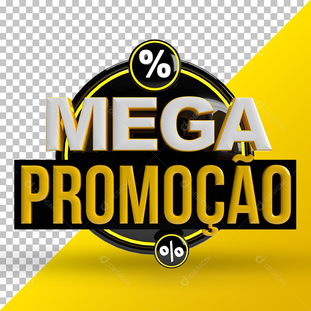 Selo 3D Mega Promoção Para Composição PSD