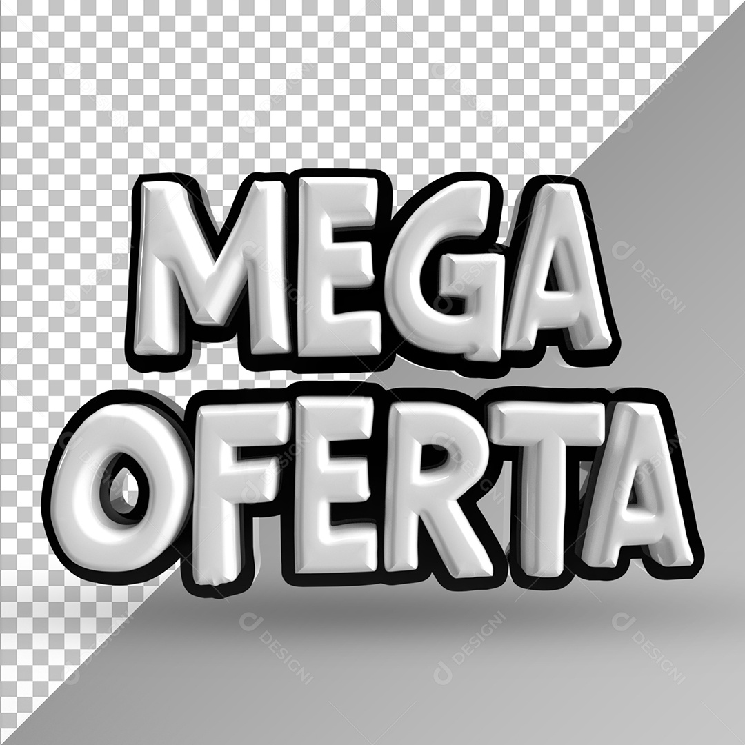 Texto 3D Mega Oferta Para Composição PSD