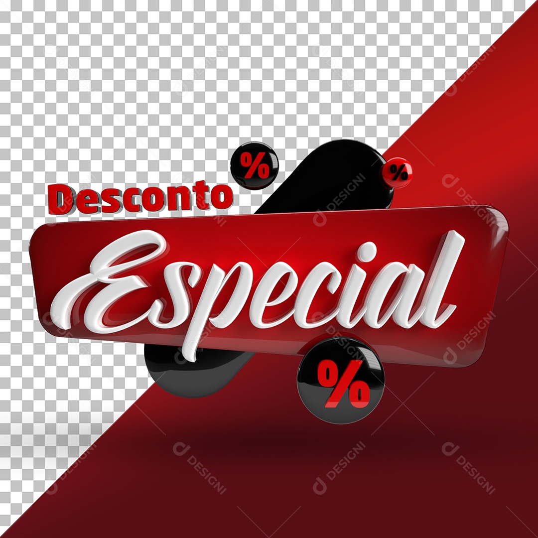 Selo 3D Desconto Especial Para Composição PSD