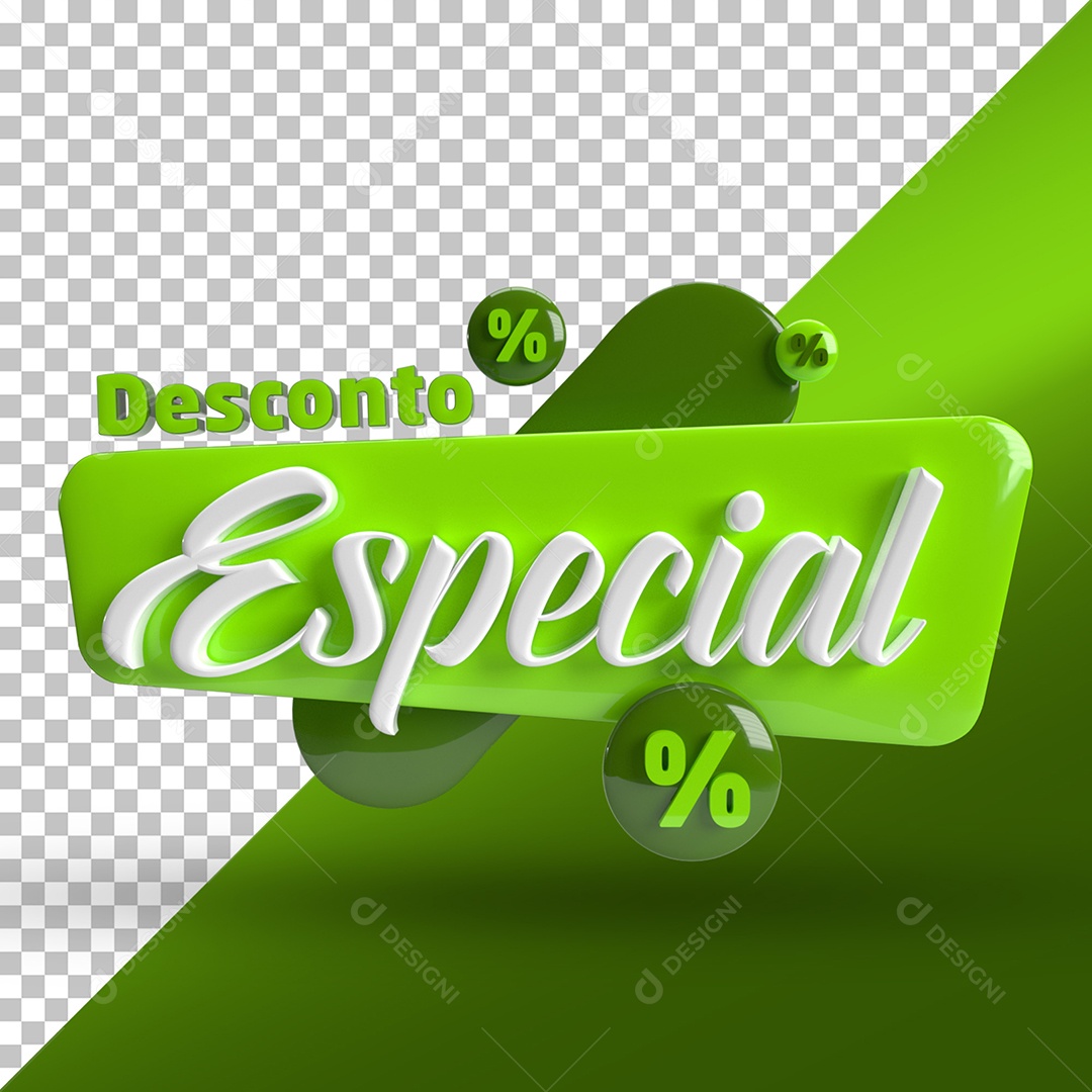 Selo 3D Desconto Especial Para Composição PSD