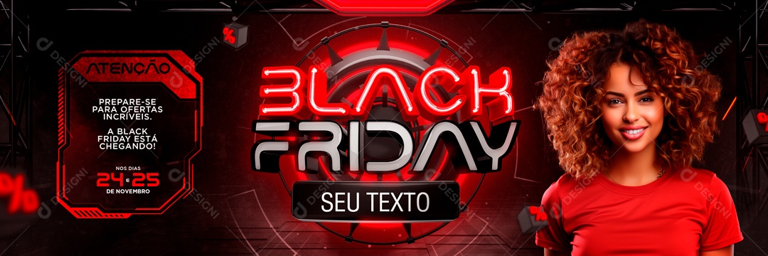 Banner Black Friday Ofertas Incriveis Social Media PSD Editável