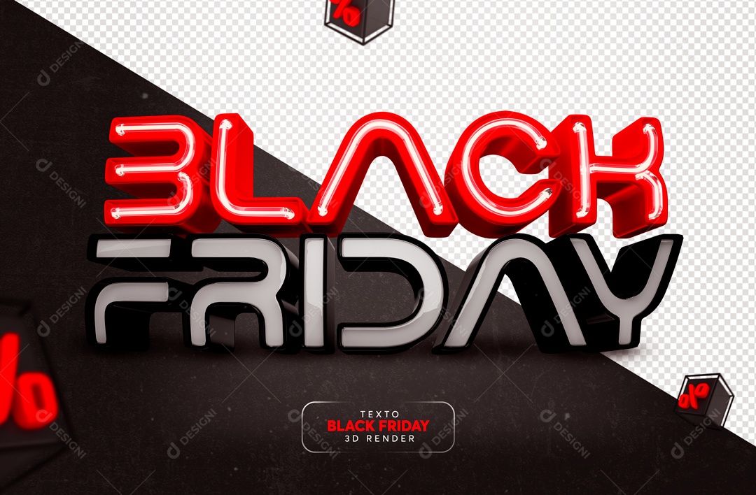 Texto 3D Black Friday Para Composição PSD
