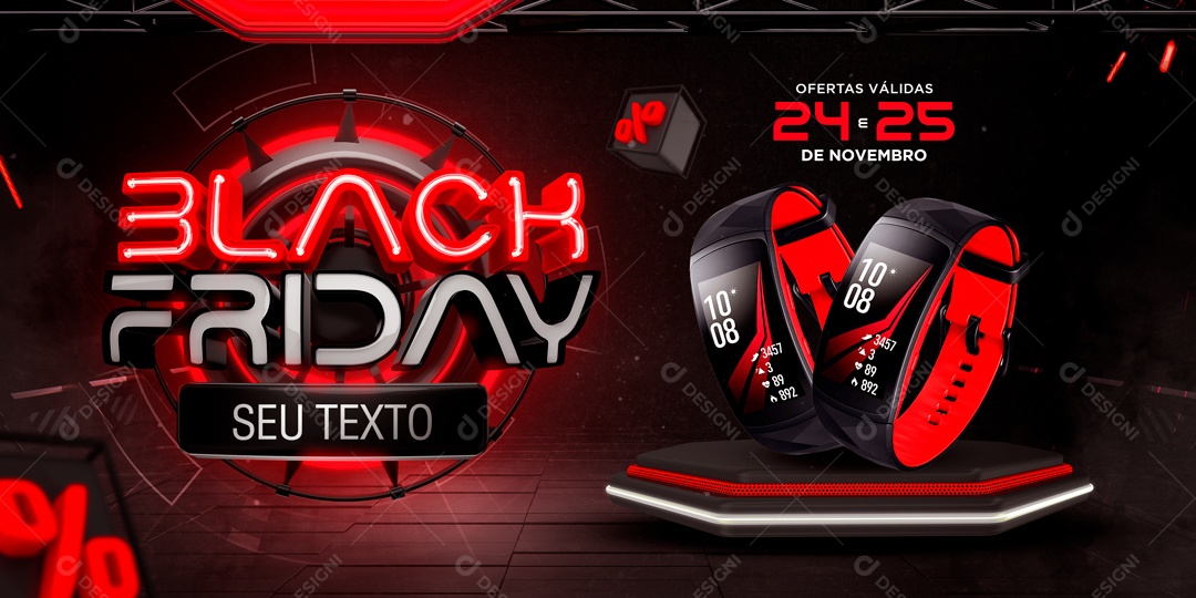 Social Media Banner Black Friday Lojas De Eletrônicos PSD Editável