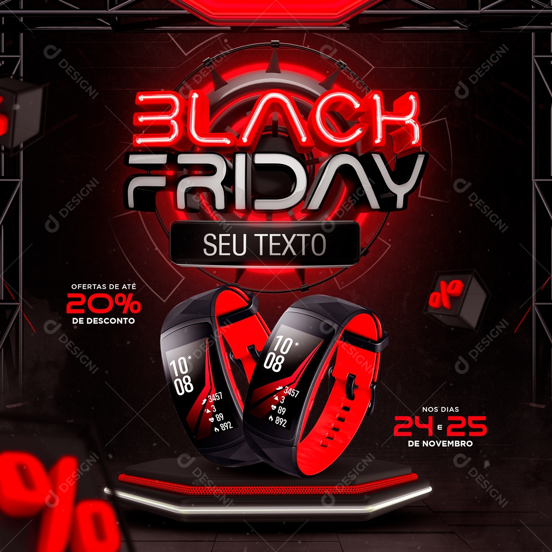 Feed Black Friday Lojas De Eletrônicos Social Media PSD Editável