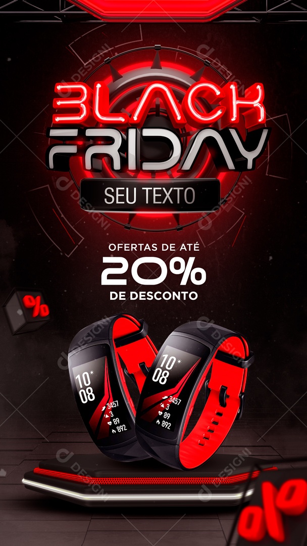 Social Media Story Black Friday Loja De Eletrônicos PSD Editável