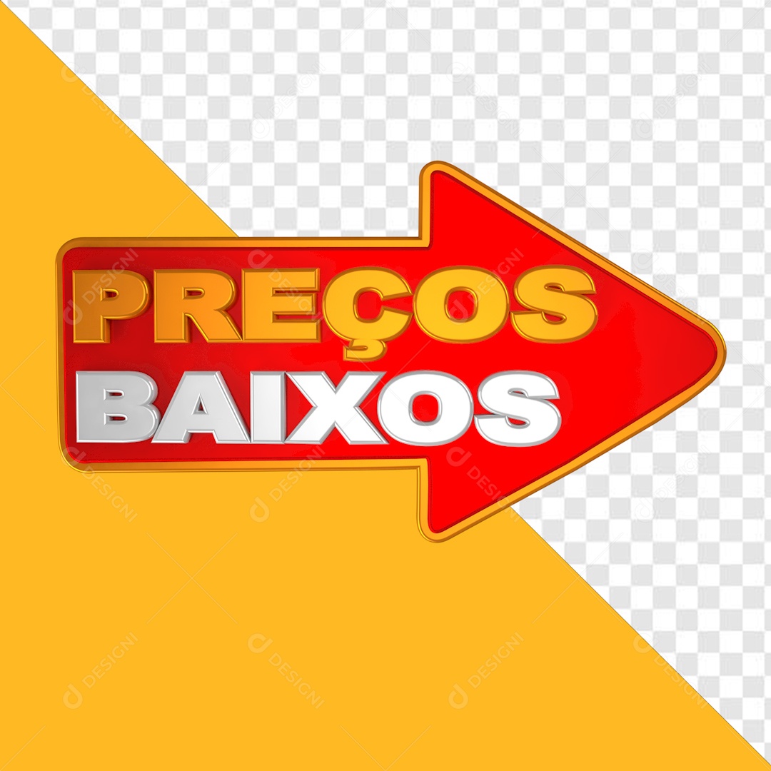 Selo 3D Preços Baixos Para Composição PSD