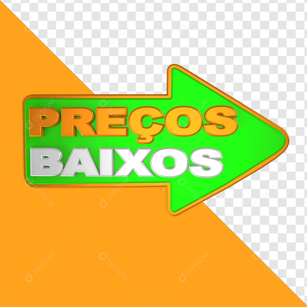 Selo 3D Preços Baixos Para Composição PSD
