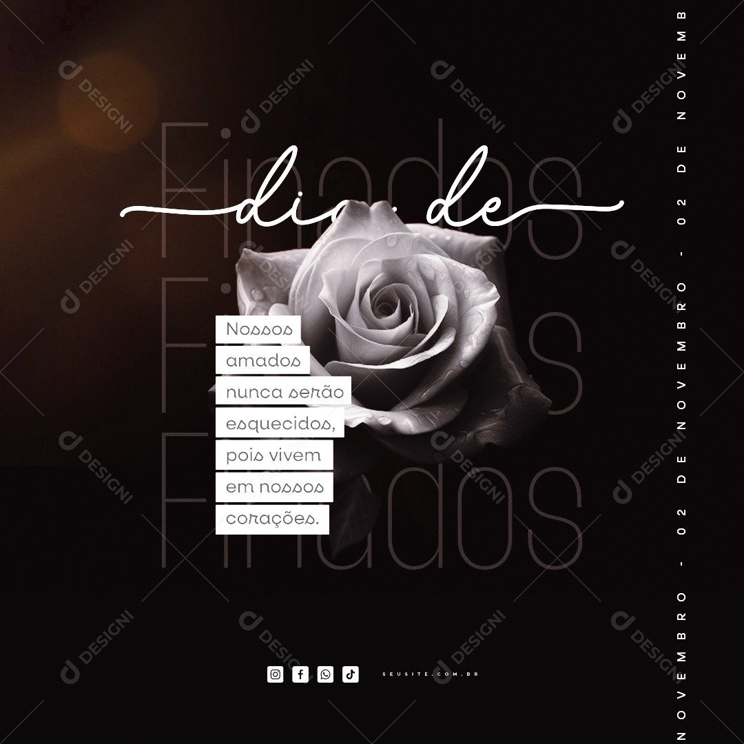 Dia de Finados 02 de Novembro Social Media PSD Editável