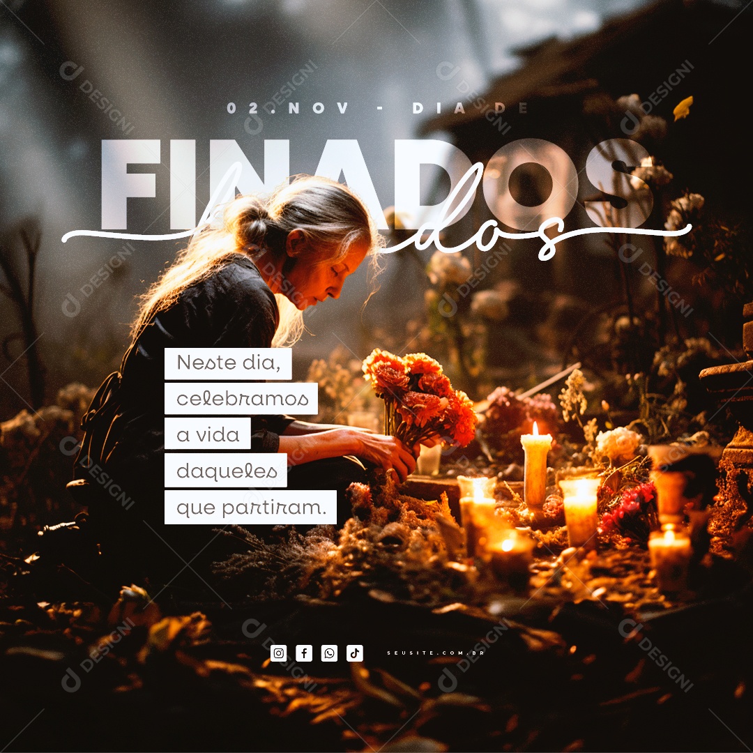 Dia de Finados 02 de Novembro Social Media PSD Editável