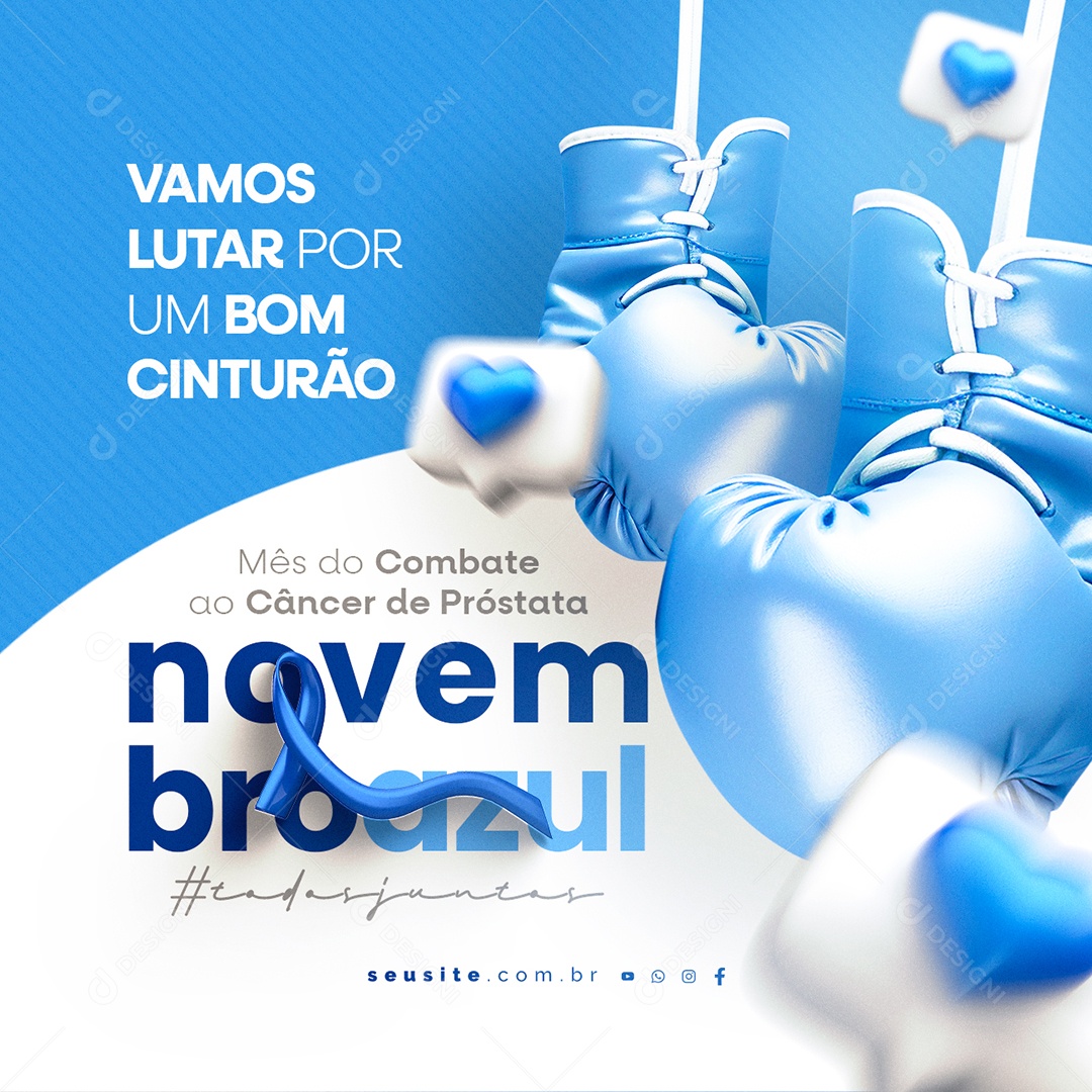 Social Media Novembro Azul Mês do Combate ao Câncer de Próstata PSD Editável