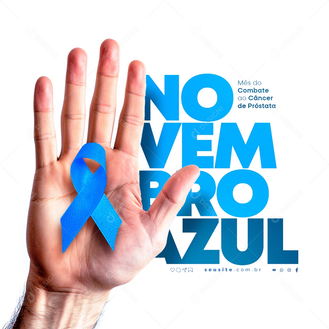 Novembro Azul Mês do Combate ao Câncer de Próstata Social Media PSD Editável