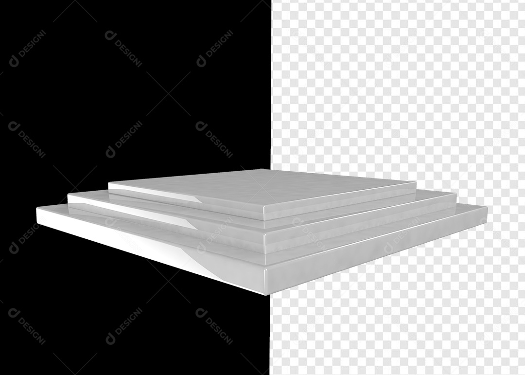 Podium Branco Elemento 3D Para Composição PSD