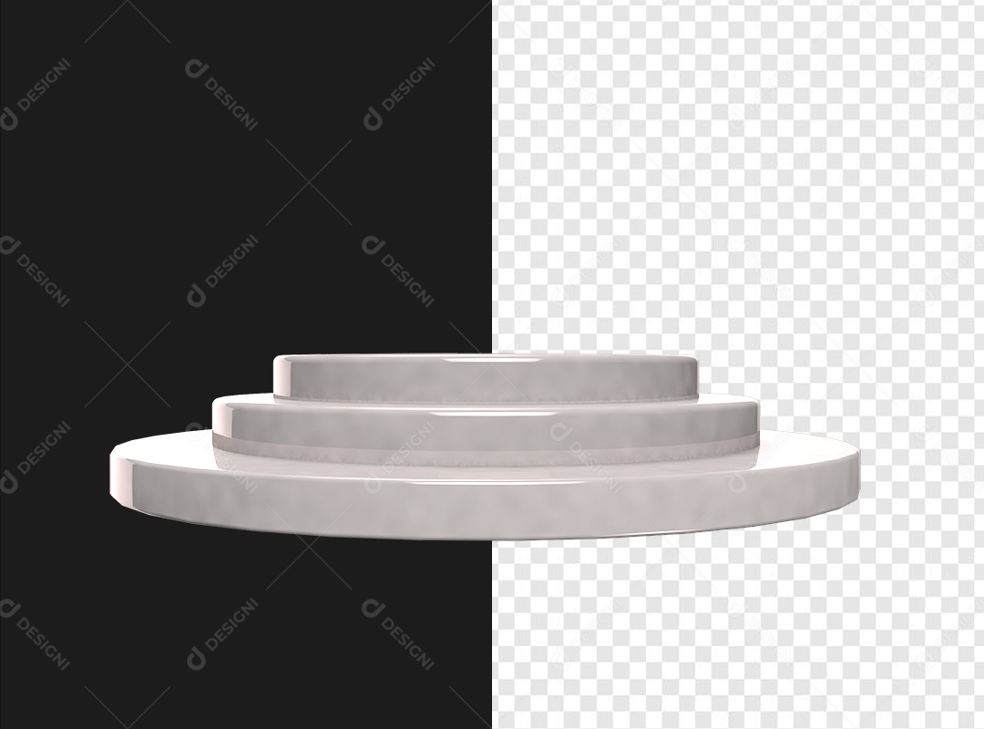 Podium Branco Elemento 3D Para Composição PSD