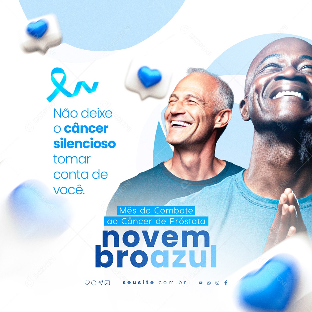 Social Media Novembro Azul Mês do Combate ao Câncer de Próstata PSD Editável