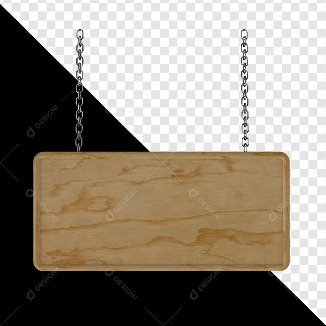 Elemento 3D Placa De Madeira Para Composição PSD