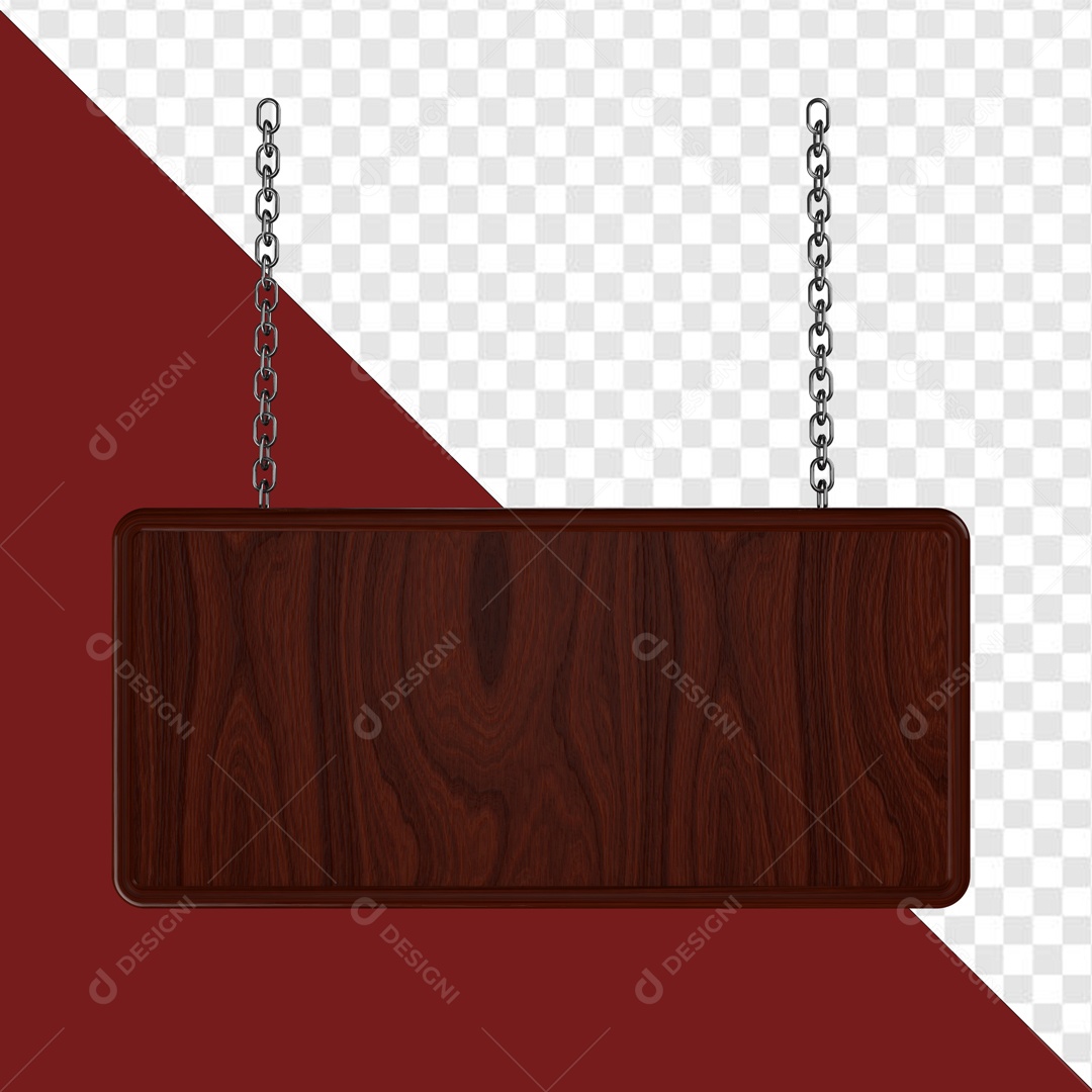 Elemento 3D Placa De Madeira Para Composição PSD