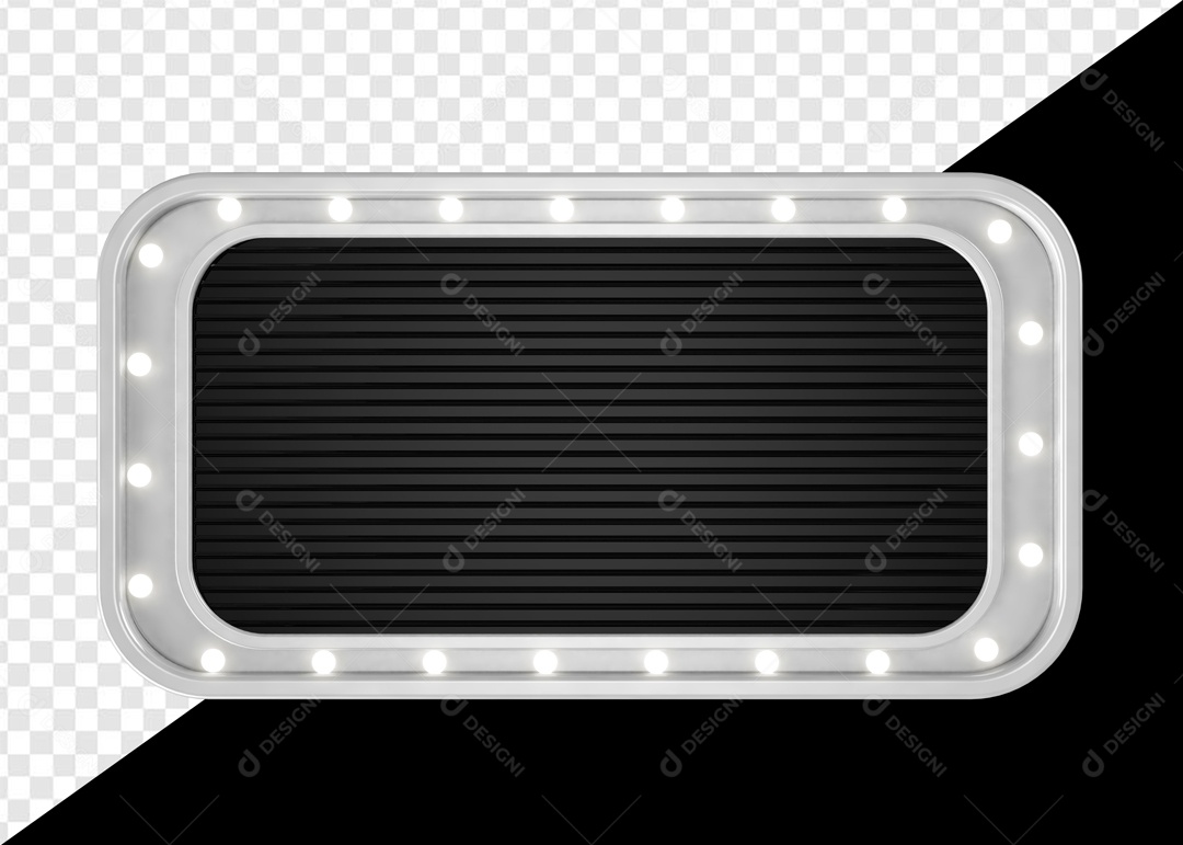 Elemento 3D Painel Azul Com Lâmpada Para Composição PSD