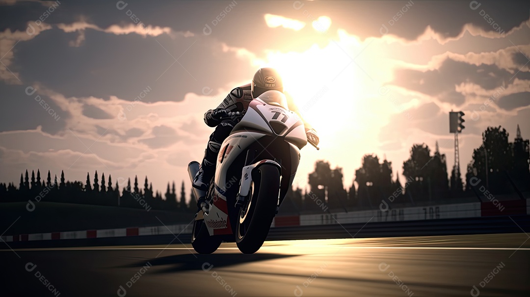 Ilustração sobre corrida de moto