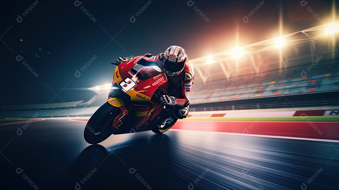 Ilustração sobre corrida de moto