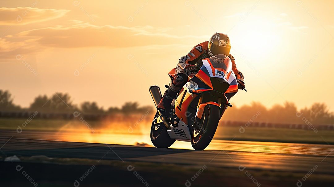 Ilustração sobre corrida de moto