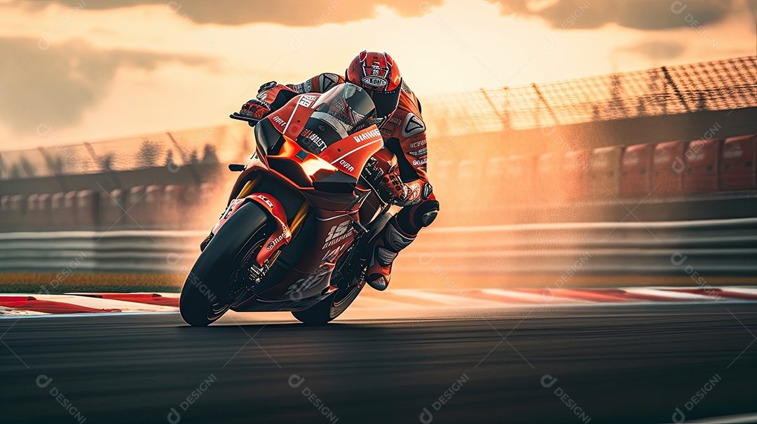 Ilustração sobre corrida de moto