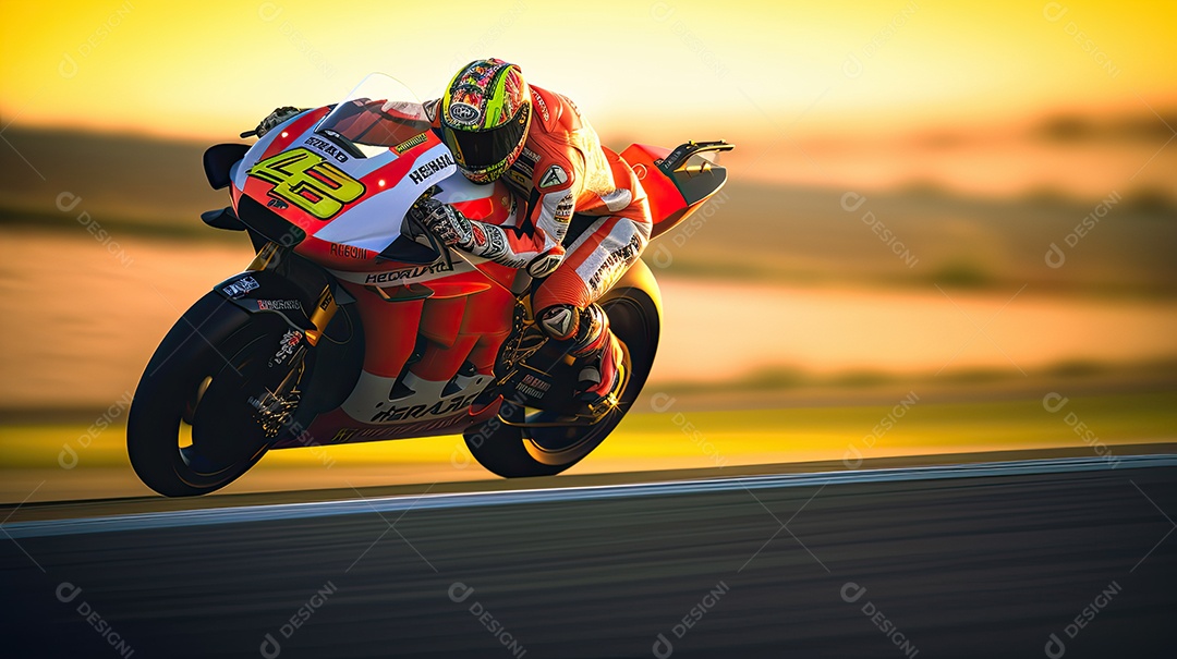Ilustração sobre corrida de moto