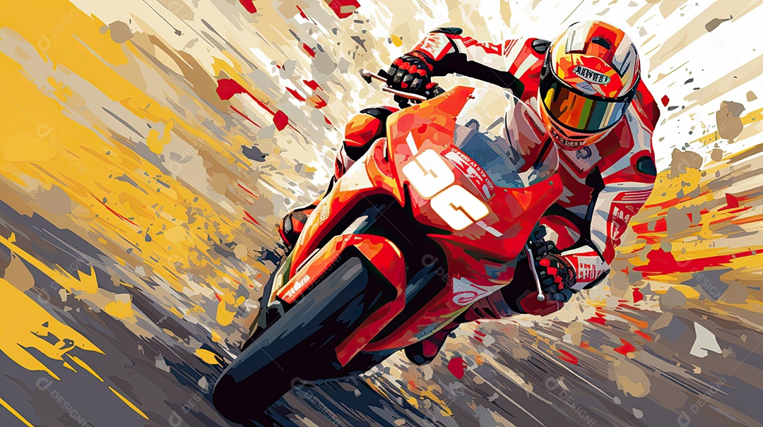 Ilustração sobre corrida de moto