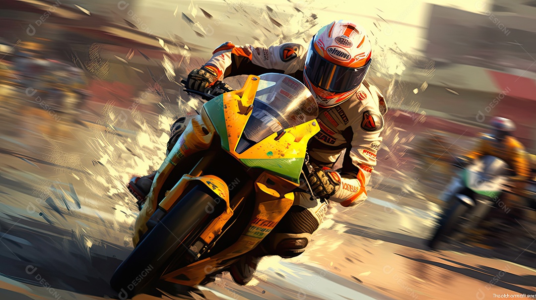 Ilustração sobre corrida de moto