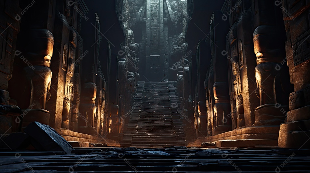 Ilustração do templo egípcio