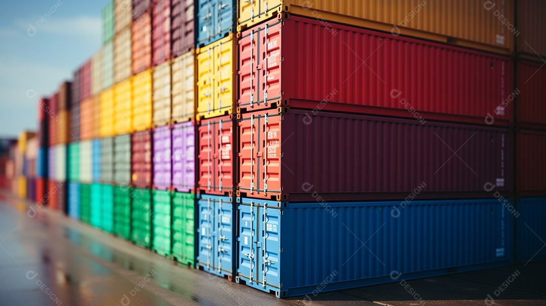 Recipientes a bordo, estão uns em cima dos outros, cores diferentes