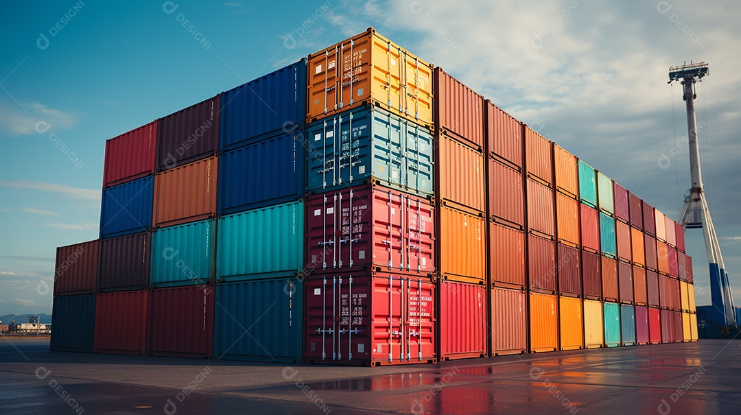 Recipientes a bordo, estão uns em cima dos outros, cores diferentes