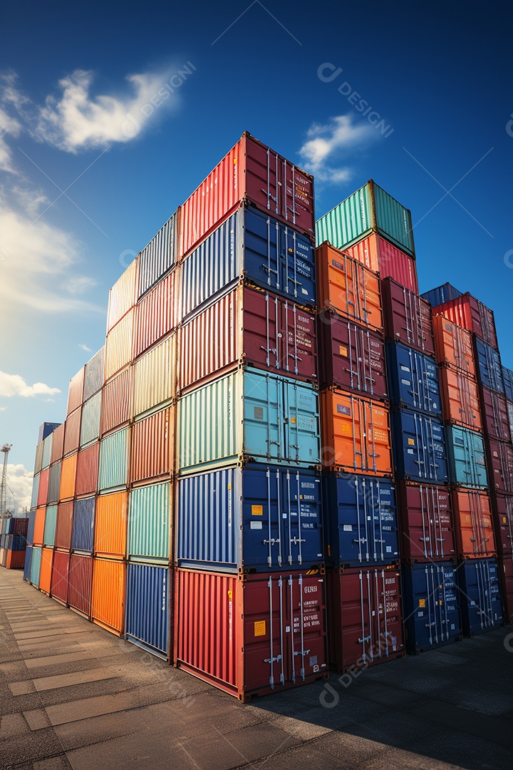 Recipientes a bordo, estão uns em cima dos outros, cores diferentes