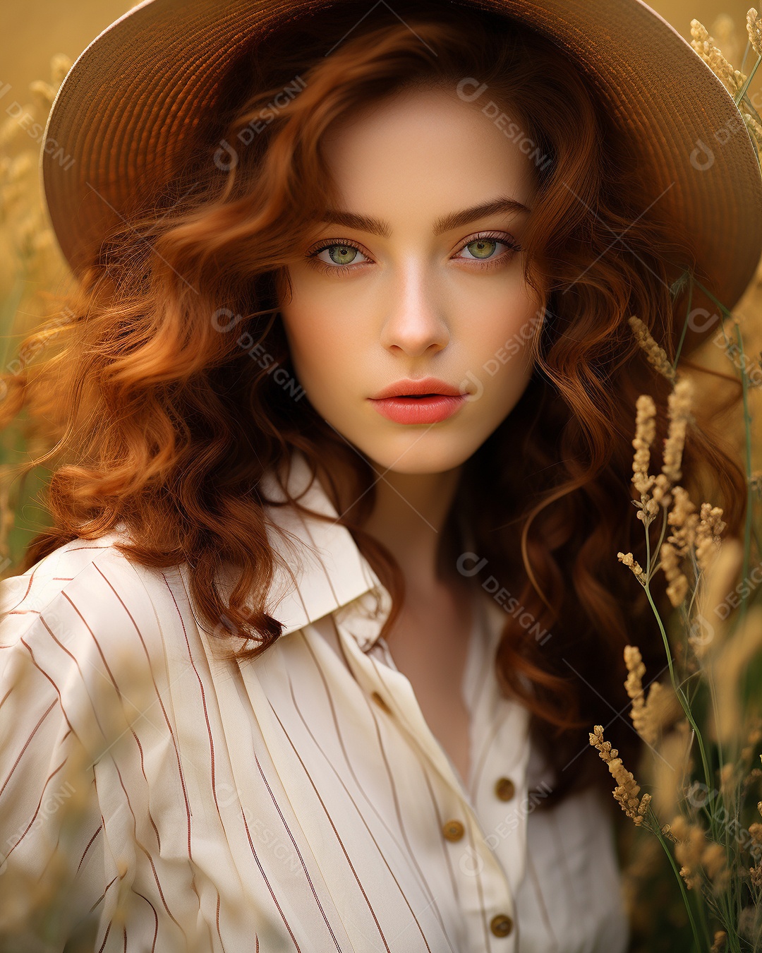 Mulher bonita no campo de lavanda