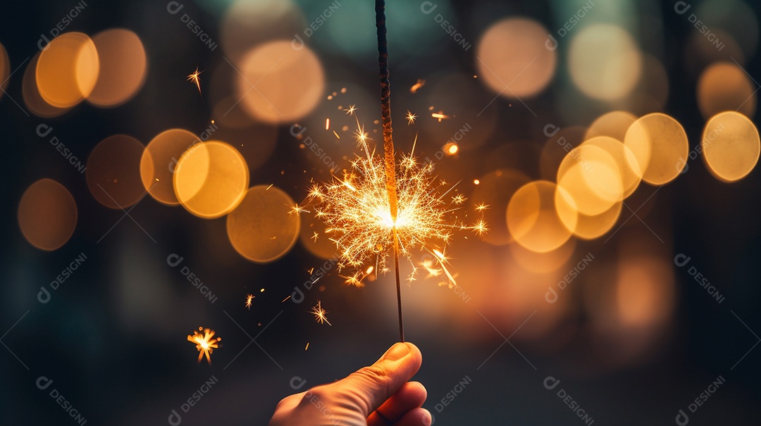 Fundo de celebração com garrafa de champanhe dourada