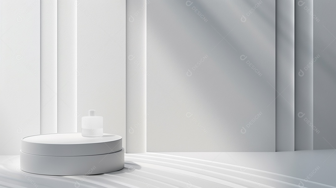 Renderização 3D do fundo do produto para cosméticos cremosos Fundo prateado moderno do pódio