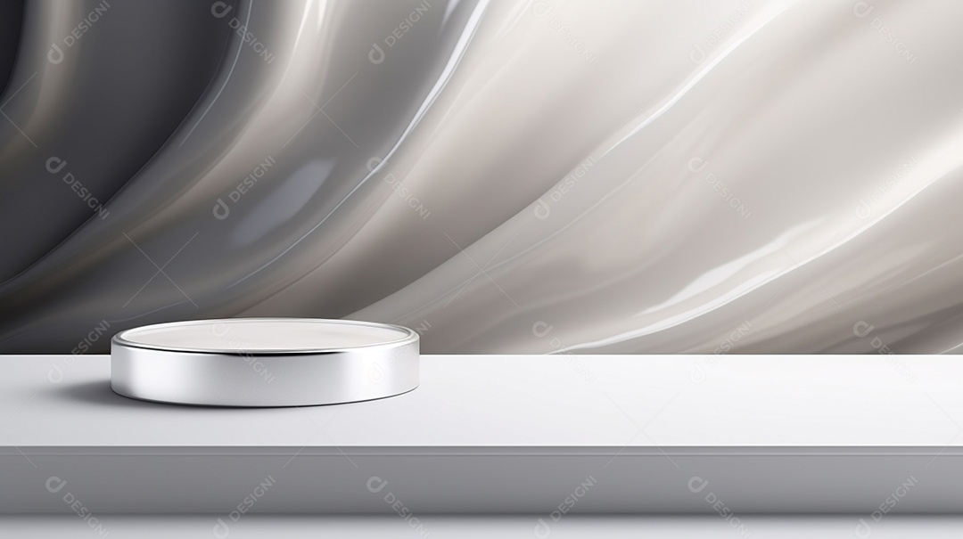 Renderização 3D do fundo preto do produto para cosméticos cremosos Fundo prateado moderno do pódio