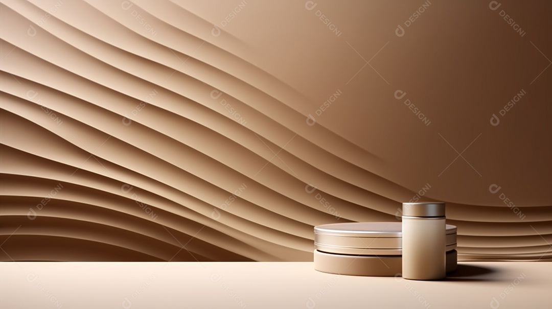 Renderização 3D do fundo do produto para cosméticos em creme Fundo moderno do pódio