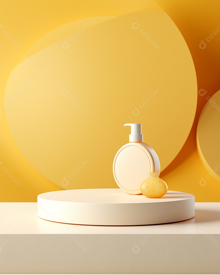 Renderização 3D do fundo preto do produto para cosméticos cremosos Fundo moderno do pódio dourado
