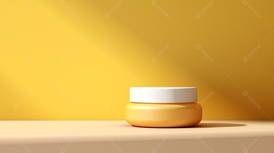 Renderização 3D do fundo preto do produto para cosméticos cremosos Fundo moderno do pódio dourado