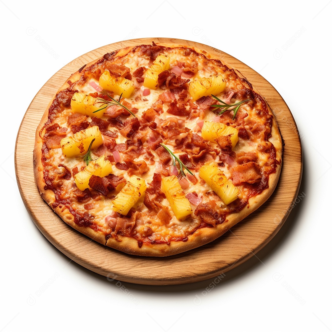 Pizza deliciosa assada sobre fundo isolado