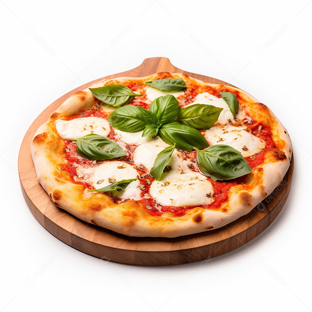 Pizza deliciosa assada sobre fundo isolado